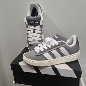 Adidas Men's Classic Gray and White Sneakers